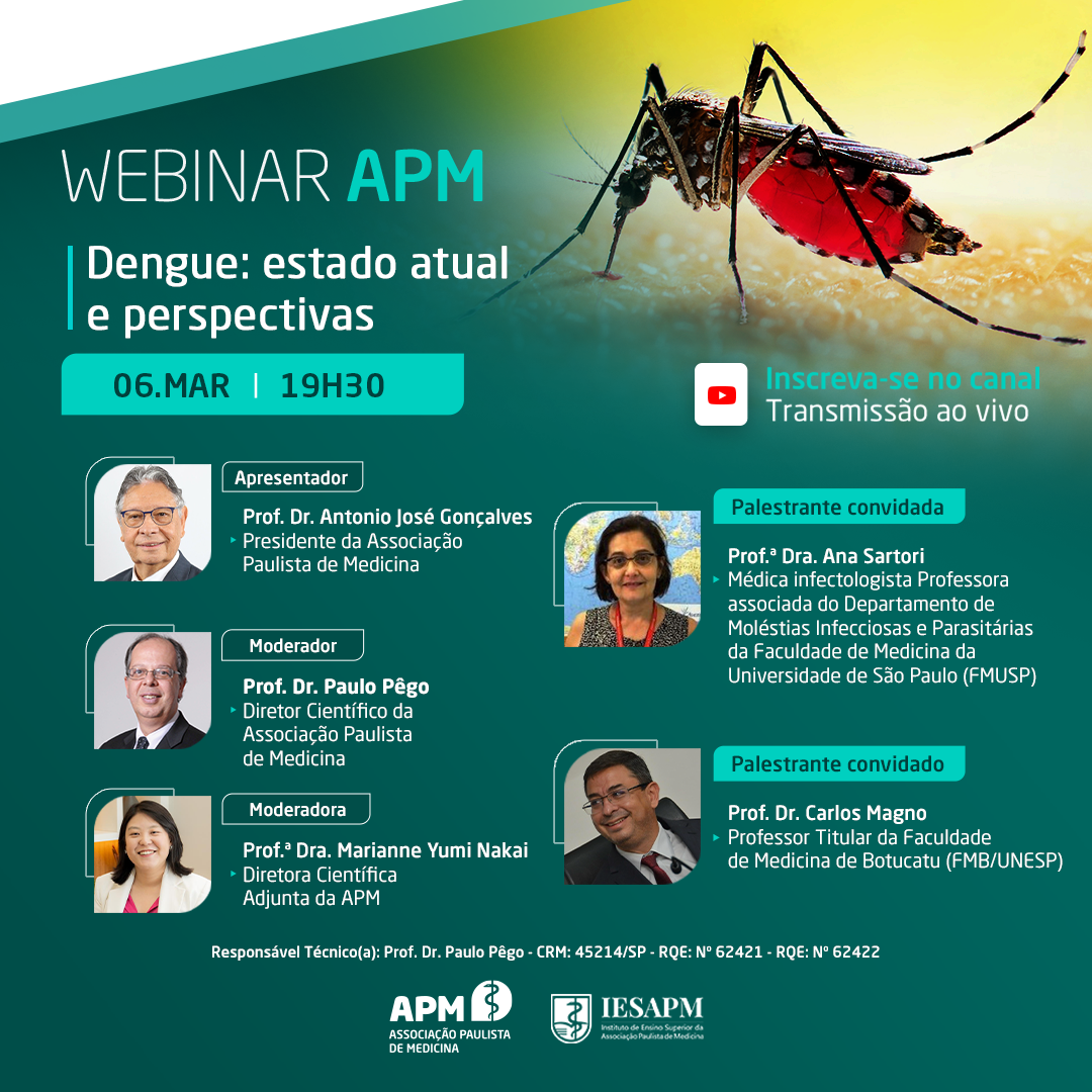 Webinar gratuito discute dengue e vacinação contra a doença